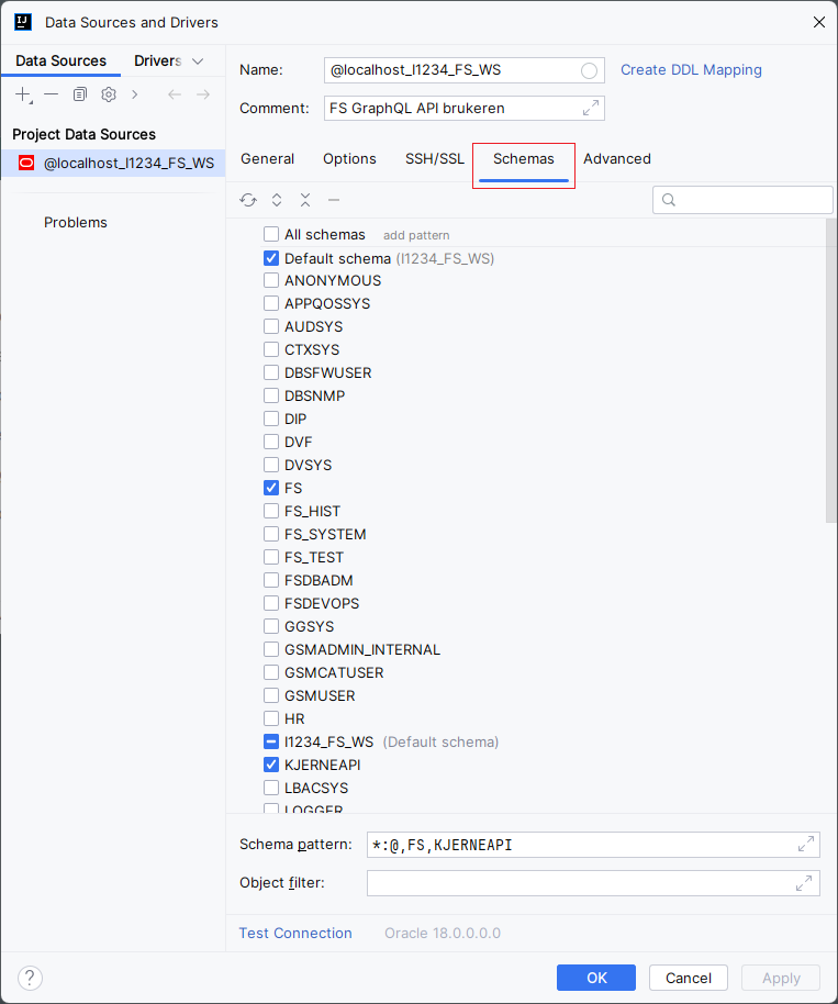 IntelliJ Database Tool Window Schemas